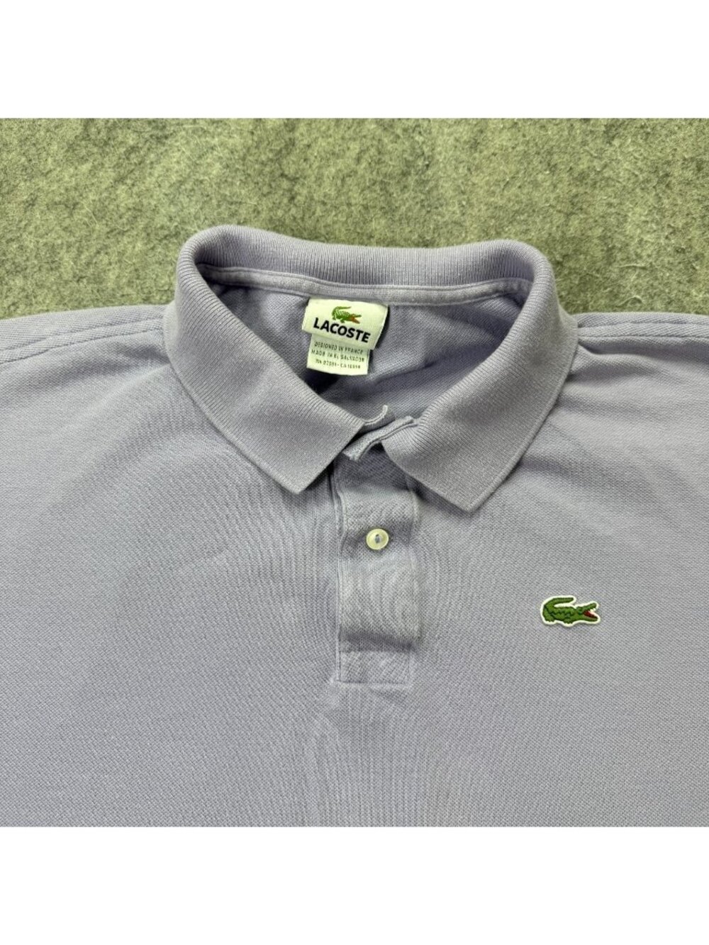 Lacoste Polo Shirt Men 8 Lavender Solid Pique Short Sleeve 52" x 27" Light 3XL